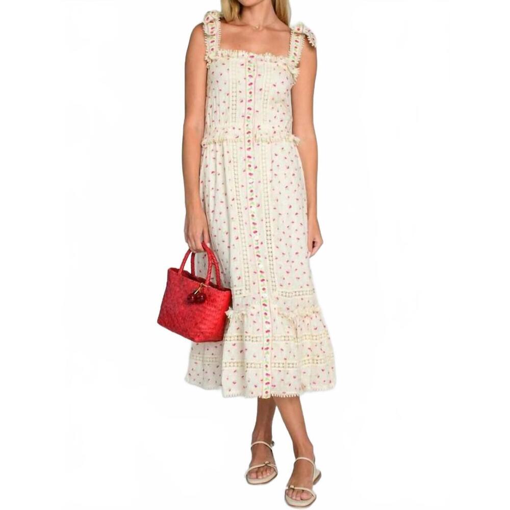 NEW ELIZABETH JAMES THE LABEL deenie sleeveless dress in mini cherries
